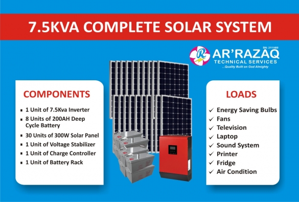 Complete 7.5Kva Solar System